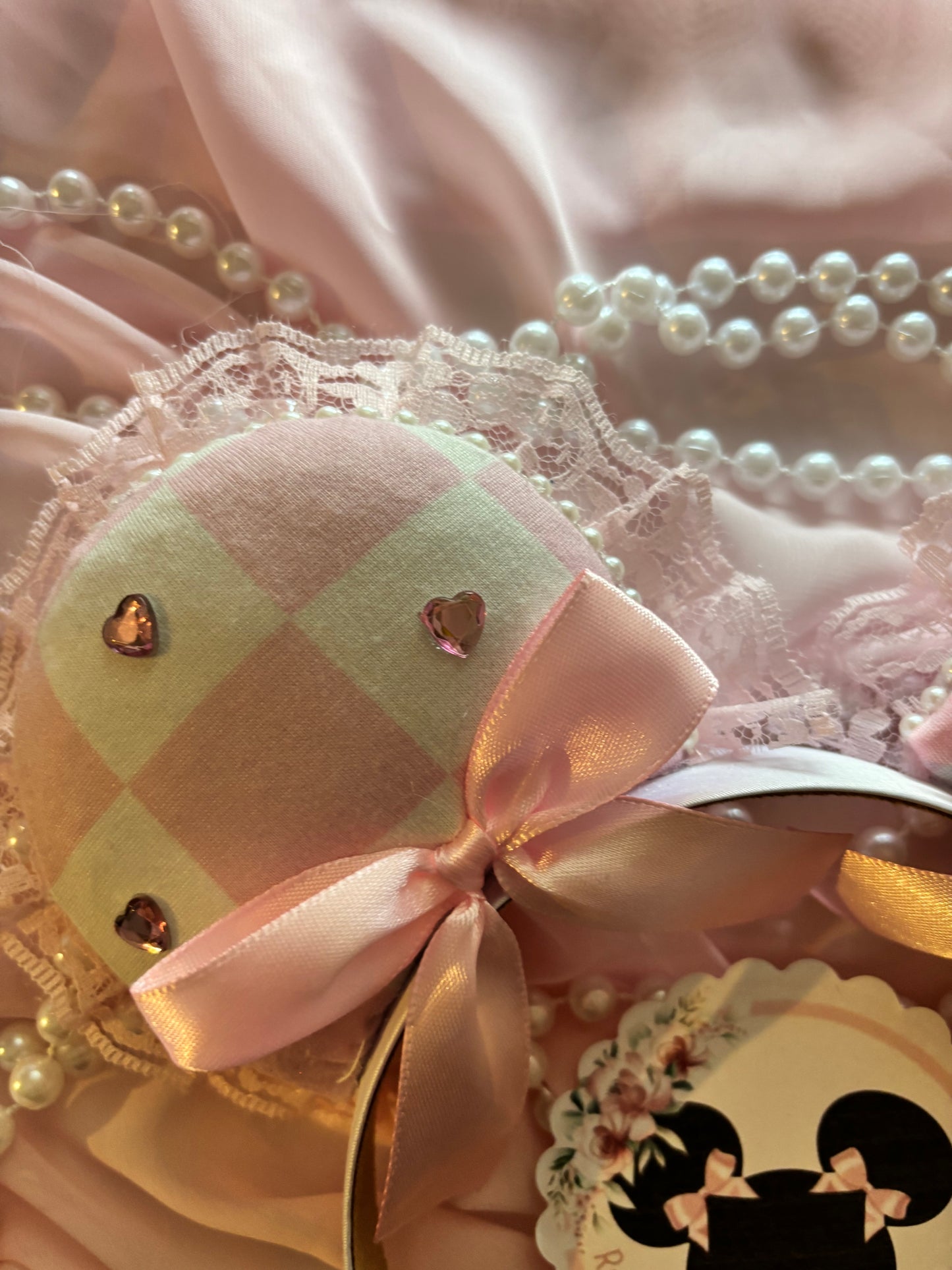 Pink queen of hearts coquette mouse ears