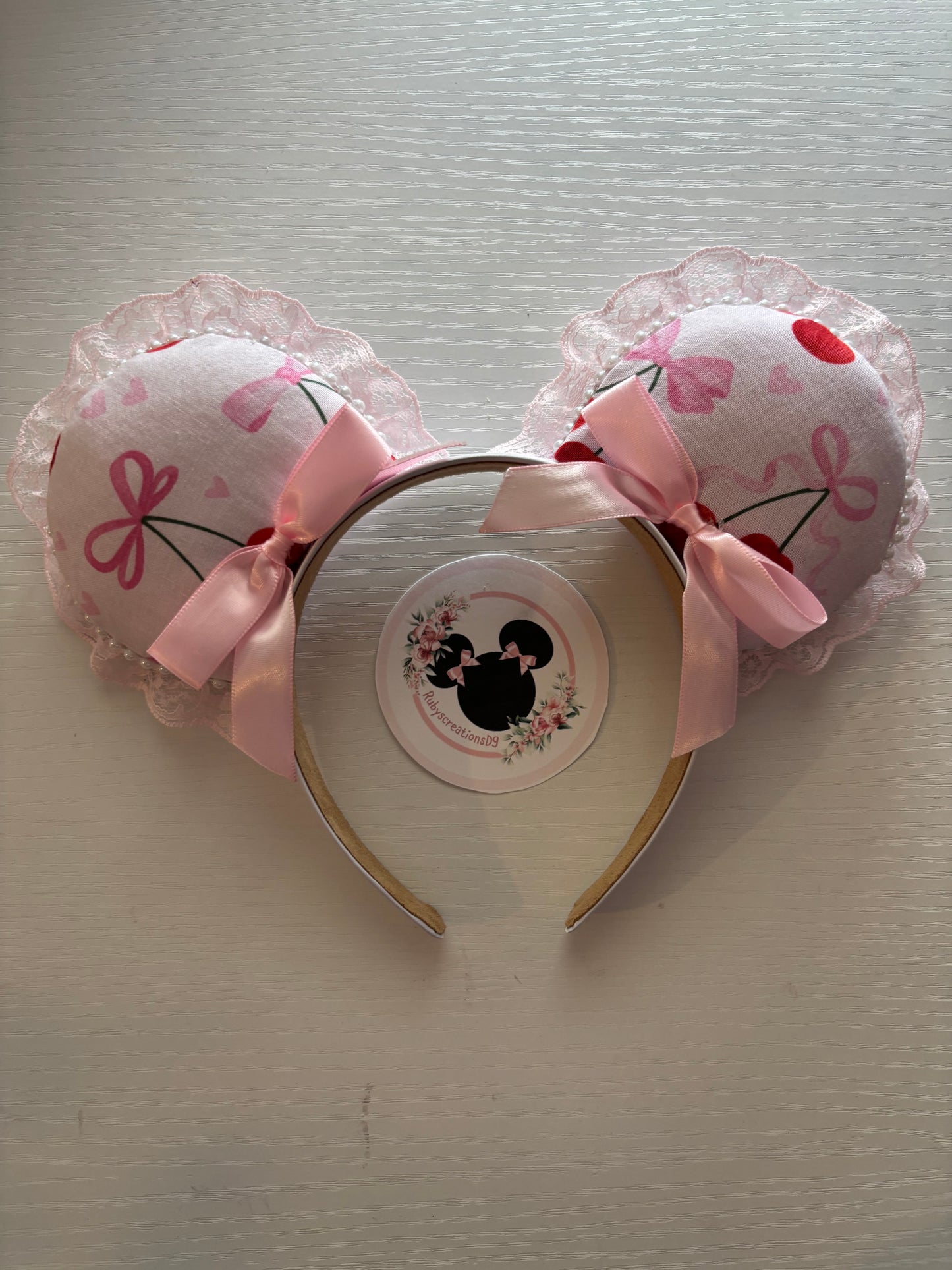 Cherry love pink coquette mouse ears