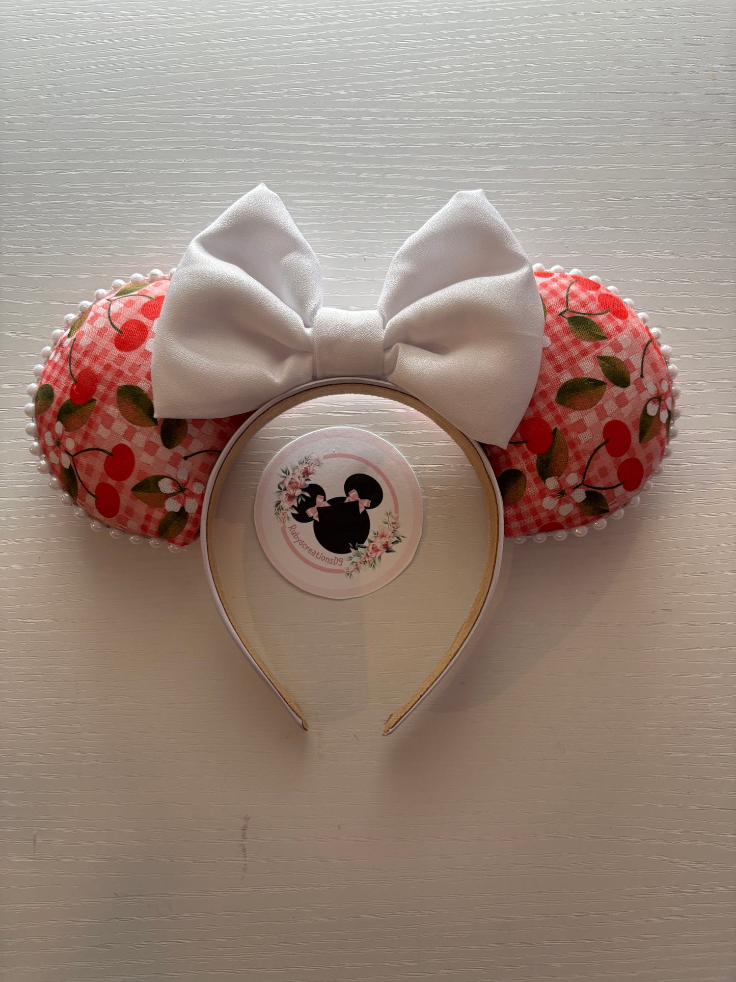 Checkered cherry mouse ears