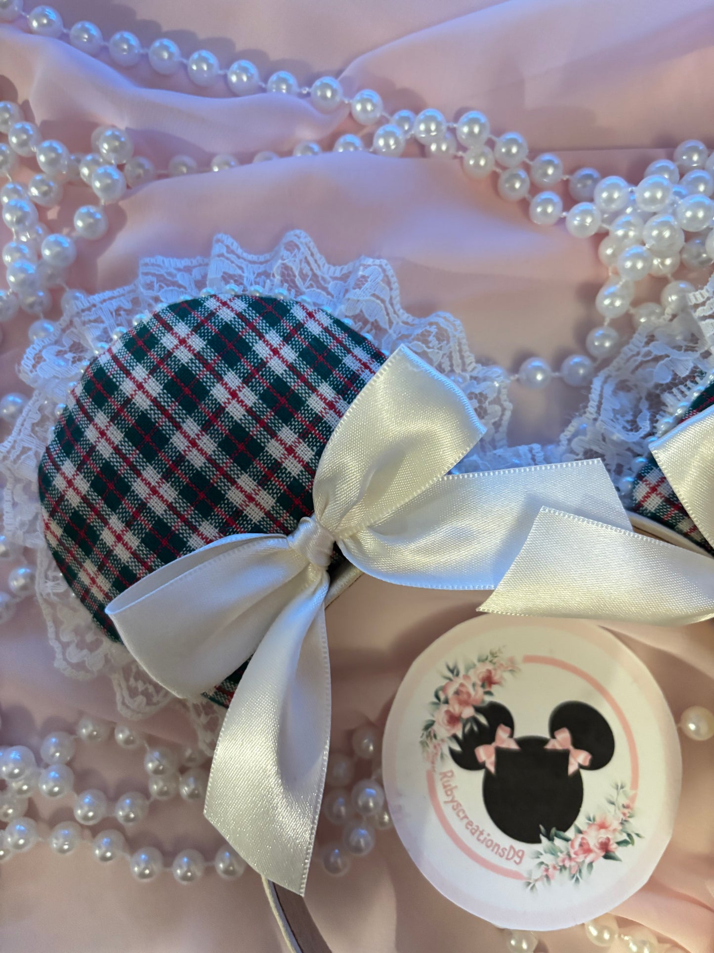 Christmas plaid mouse ears