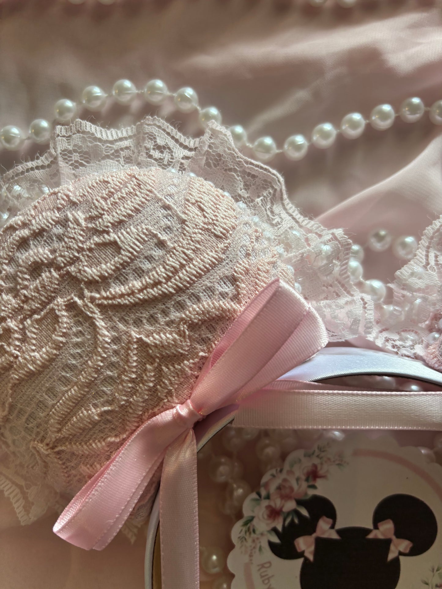 Misty pink coquette mouse ears