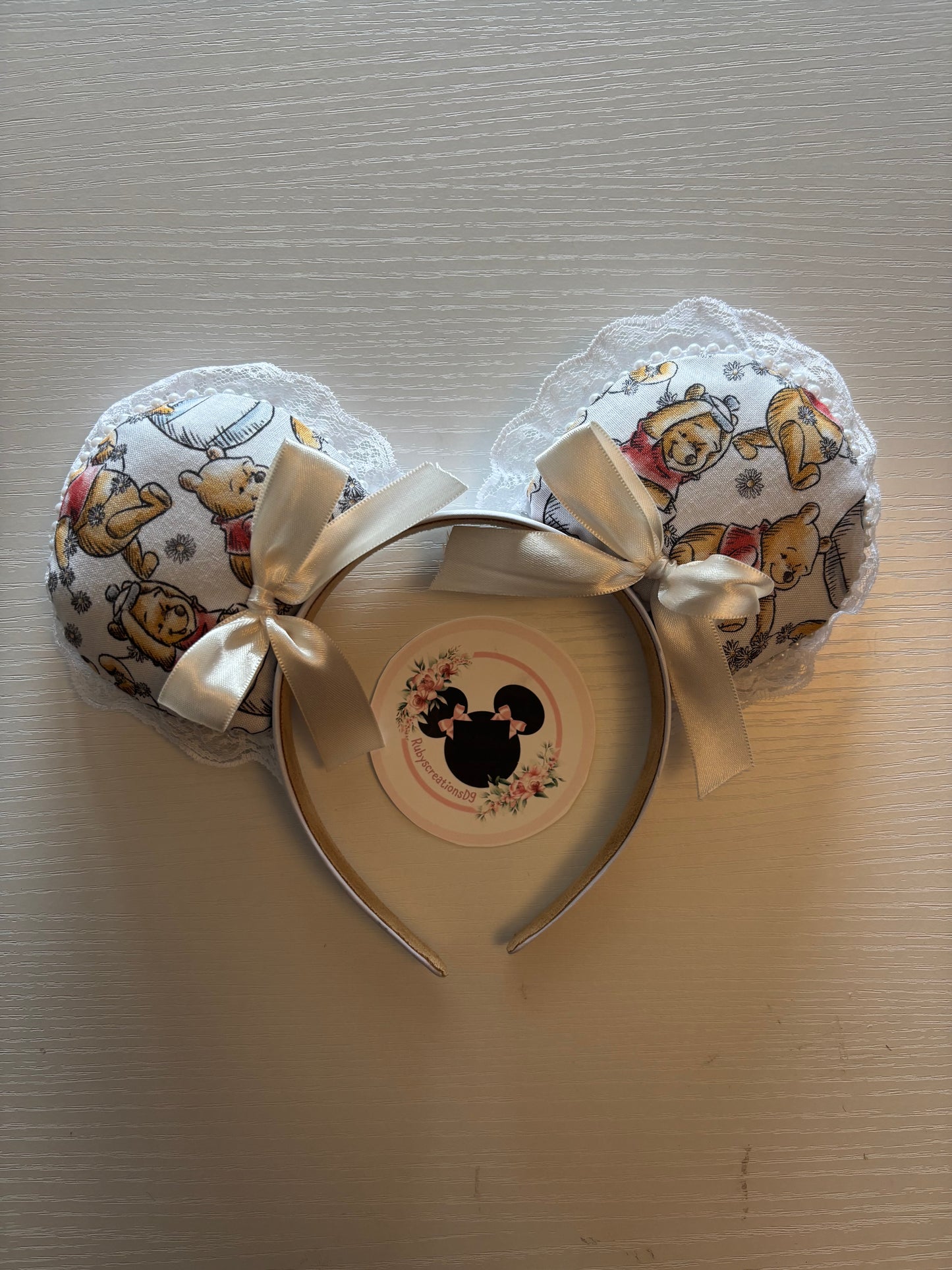 Lovely Pooh beige coquette mouse ears