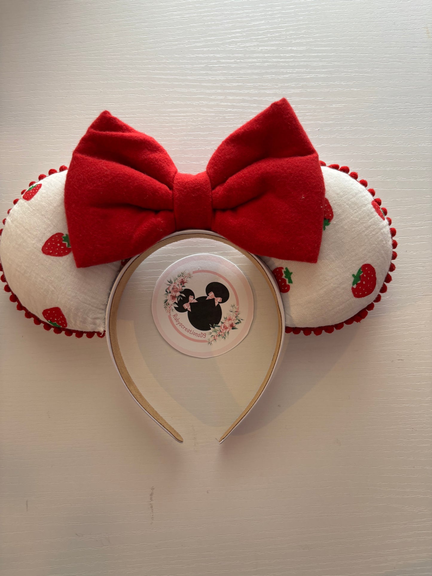 Red strawberry mouse ears