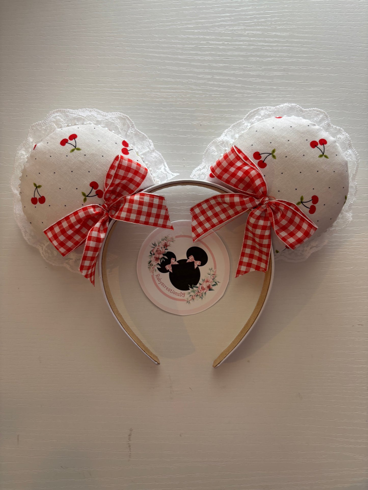 Dainty picnic cherry mouse ears