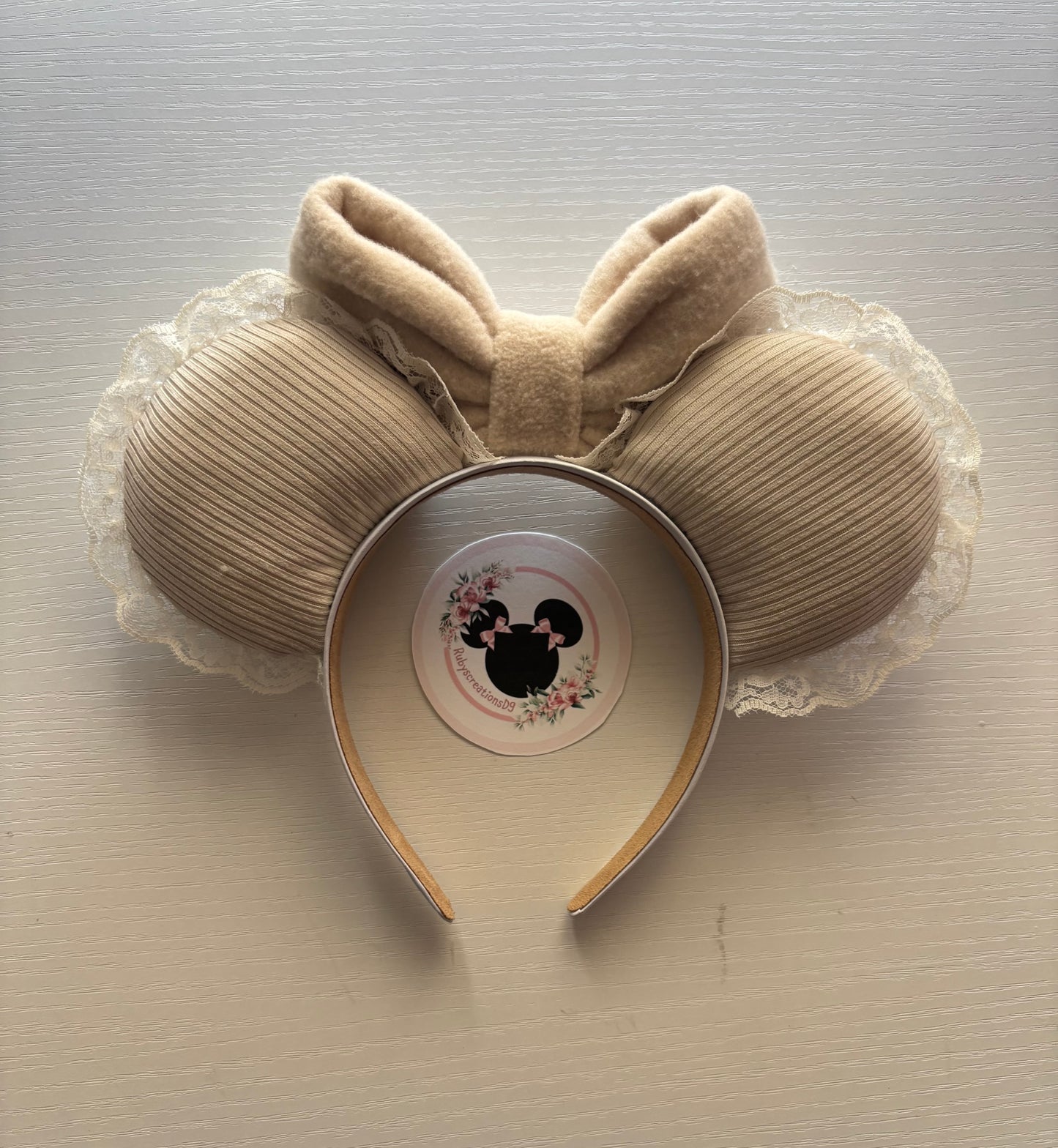 Beige on beige coquette mouse ears