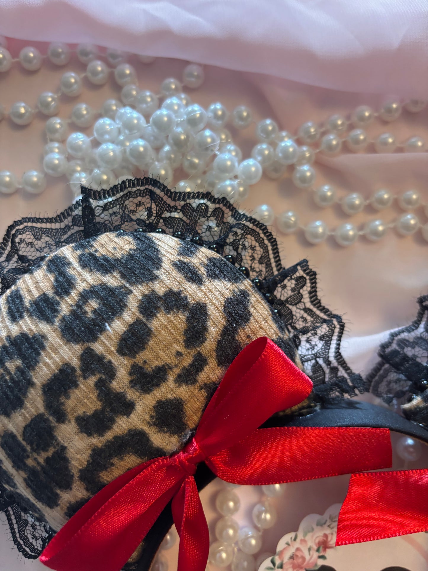 Cheetah (1) red coquette mouse ears