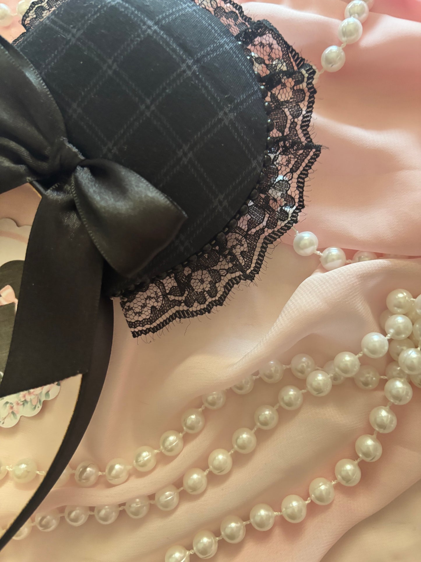 Black Charcoal coquette mouse ears