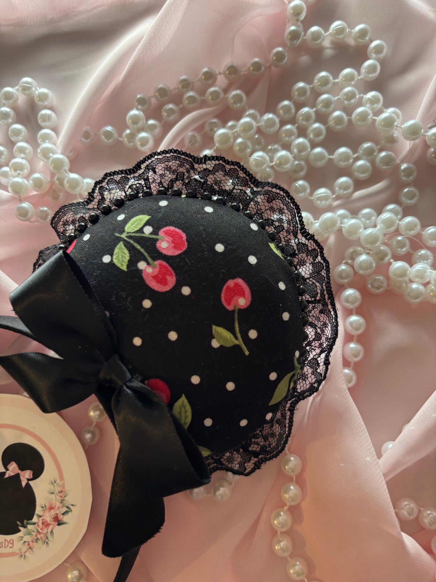 Polka dot cherry mouse ears