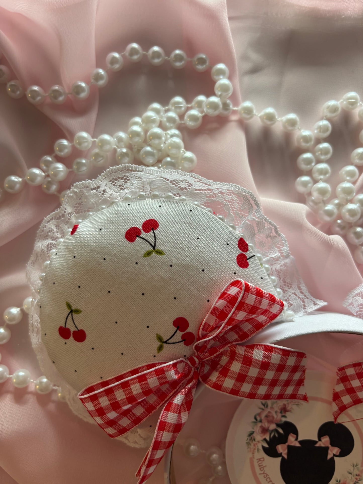 Dainty picnic cherry mouse ears