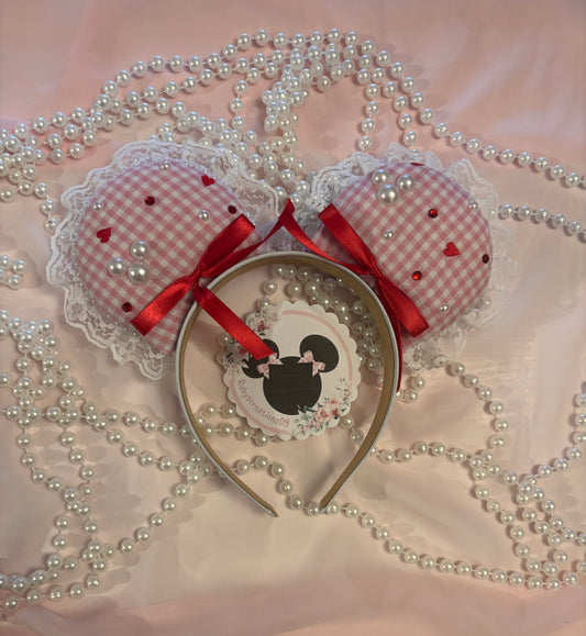 Love check coquette mouse ears