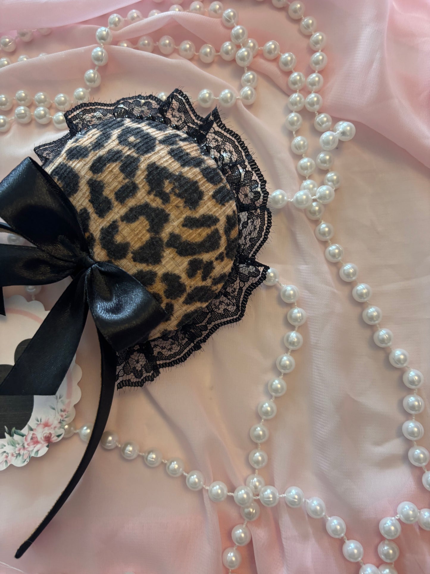 Cheetah (1) black coquette mouse ears
