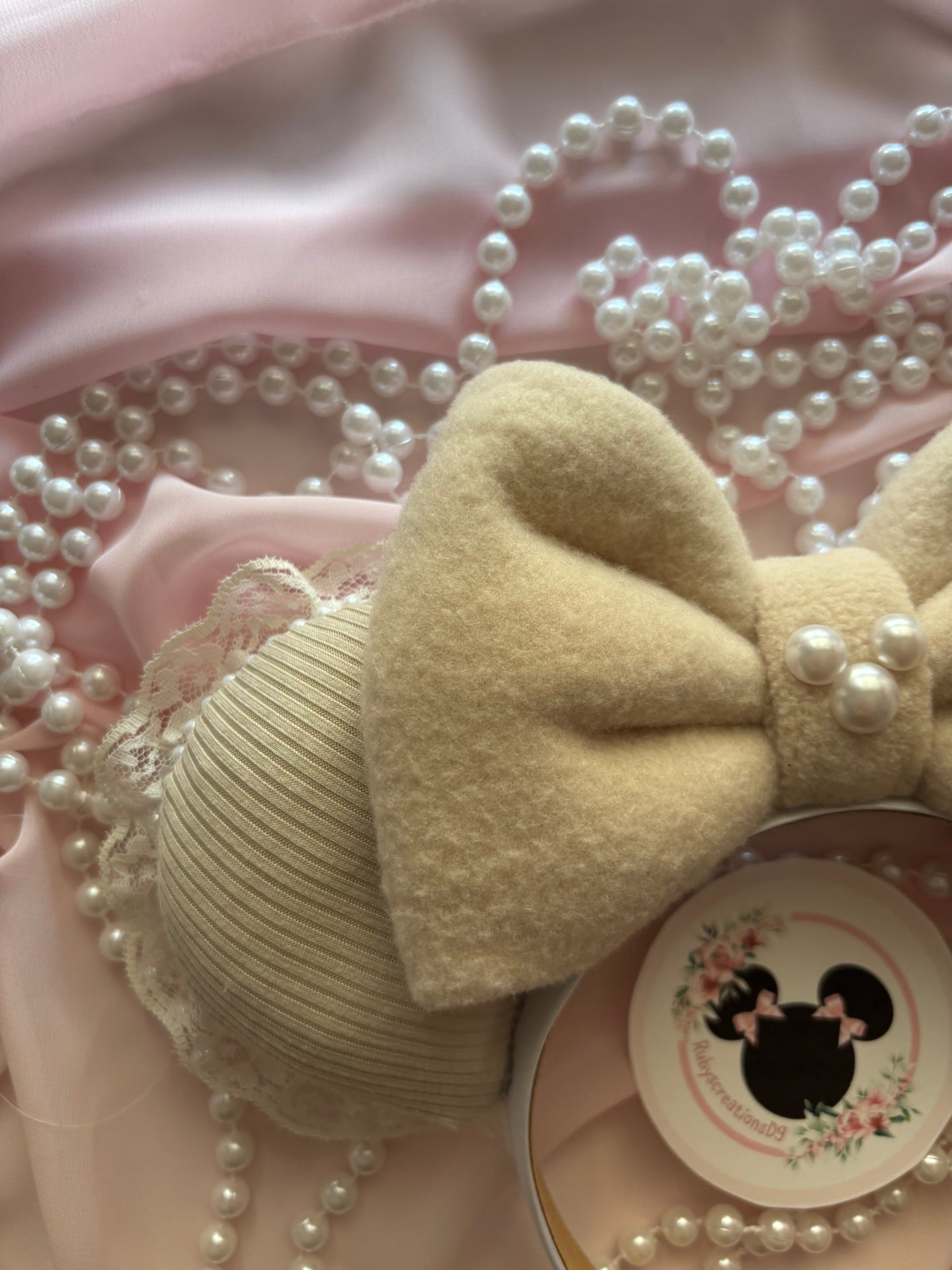 Beige on beige coquette mouse ears