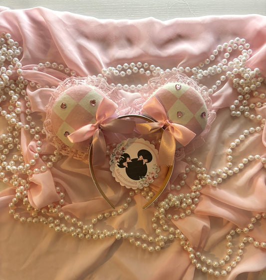 Pink queen of hearts coquette mouse ears