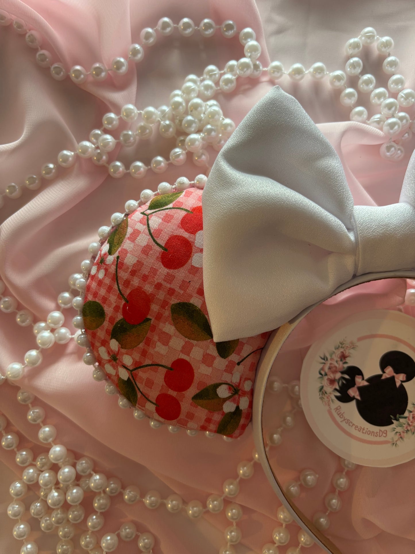 Checkered cherry mouse ears