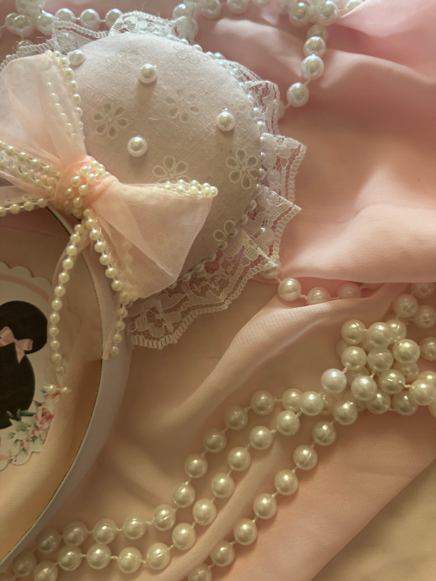 Pastel Rose coquette mouse ears