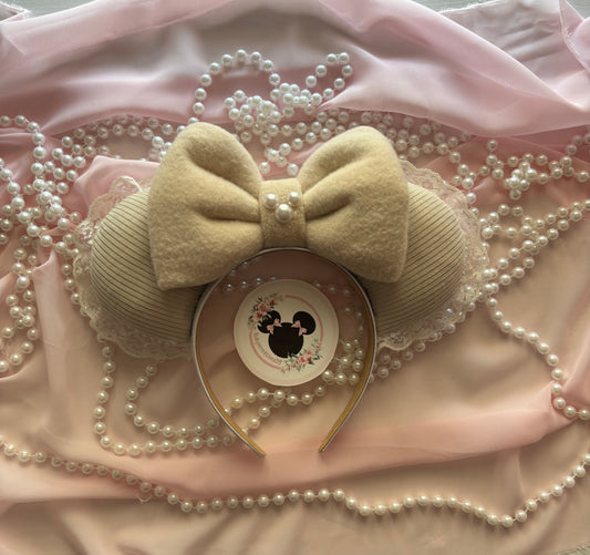 Beige on beige coquette mouse ears