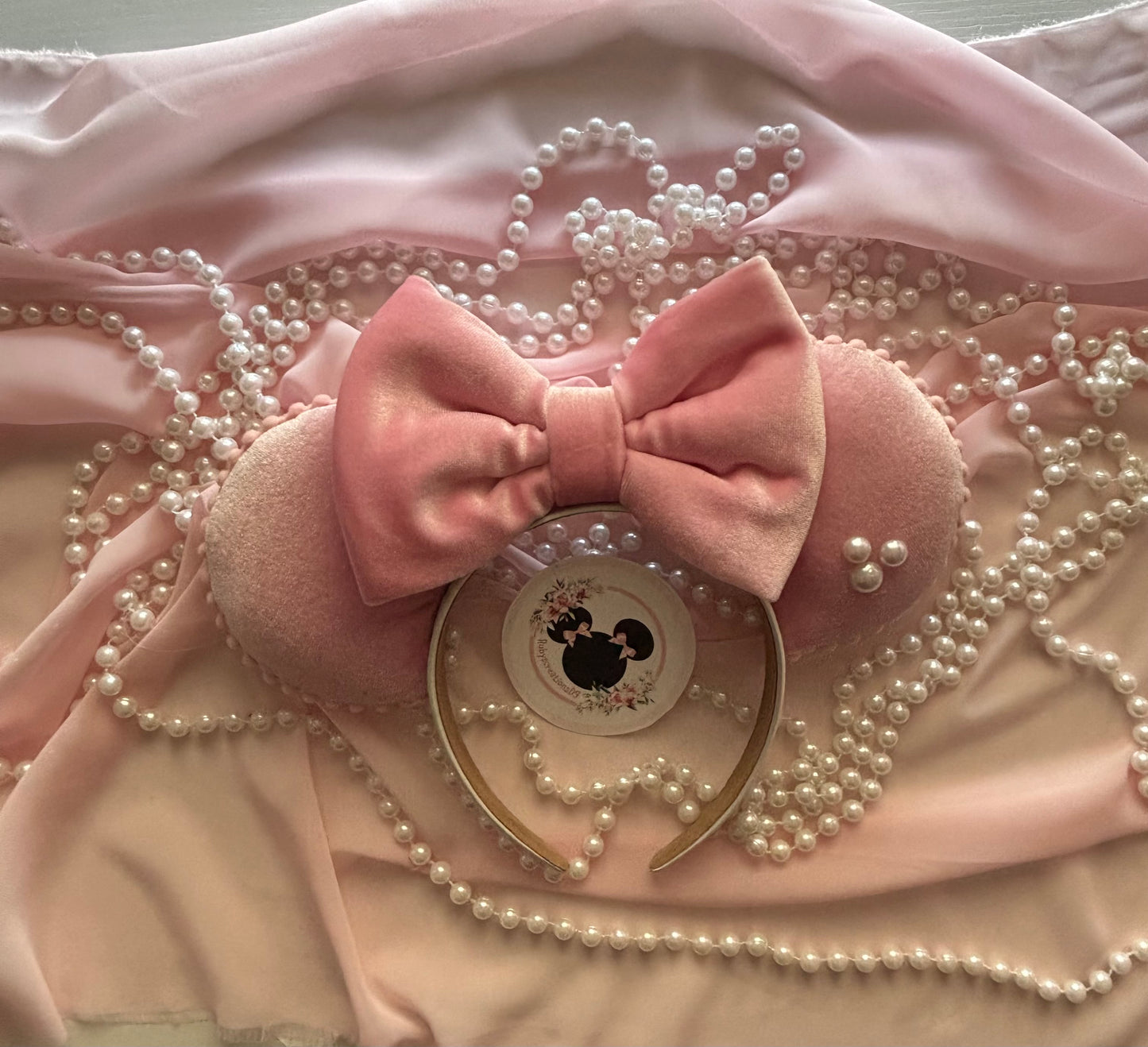 Pink velvet mouse ears