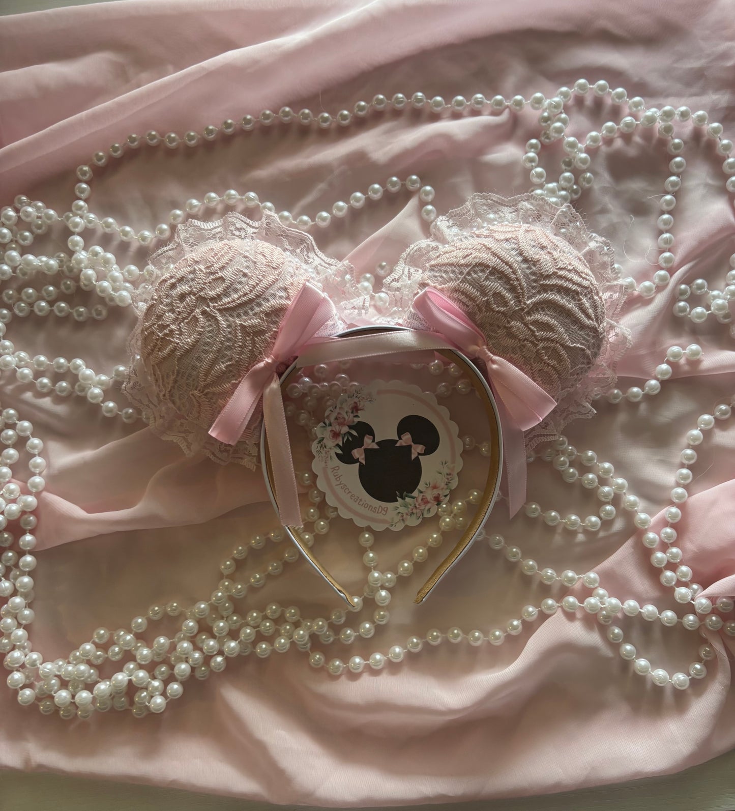 Misty pink coquette mouse ears