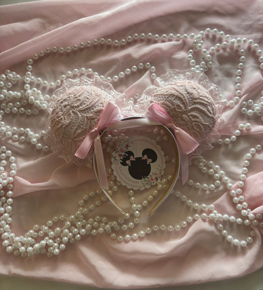 Misty pink coquette mouse ears