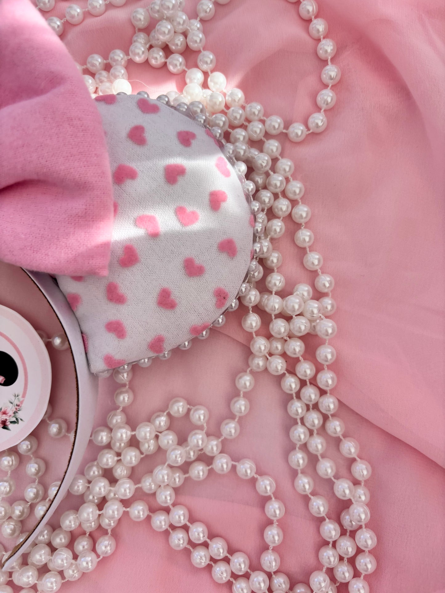 Pink hearts mouse ears