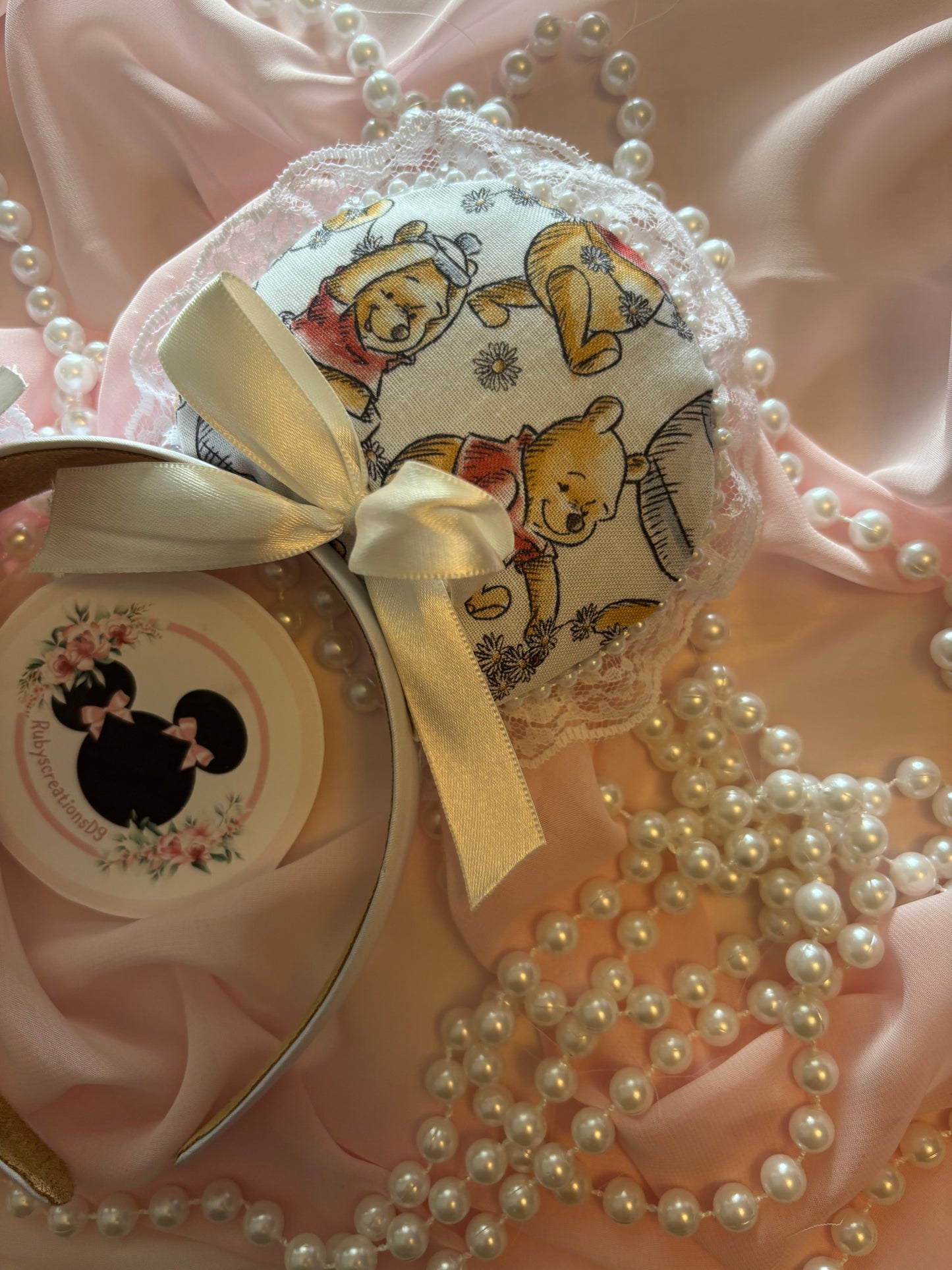 Lovely Pooh beige coquette mouse ears