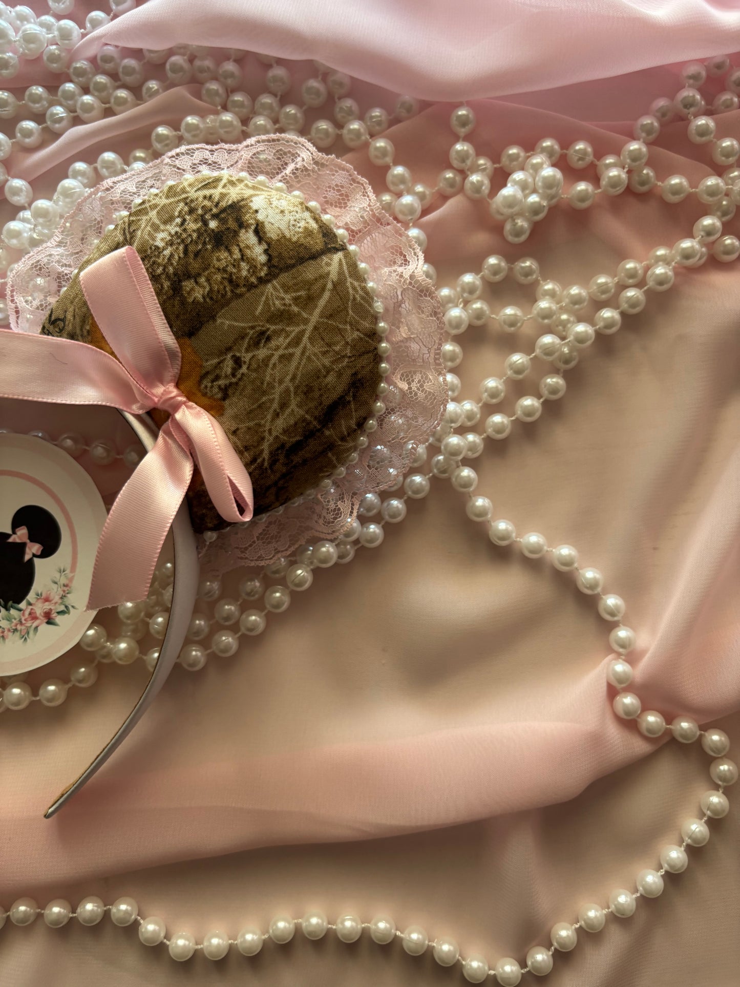Camo pink coquette mouse ears