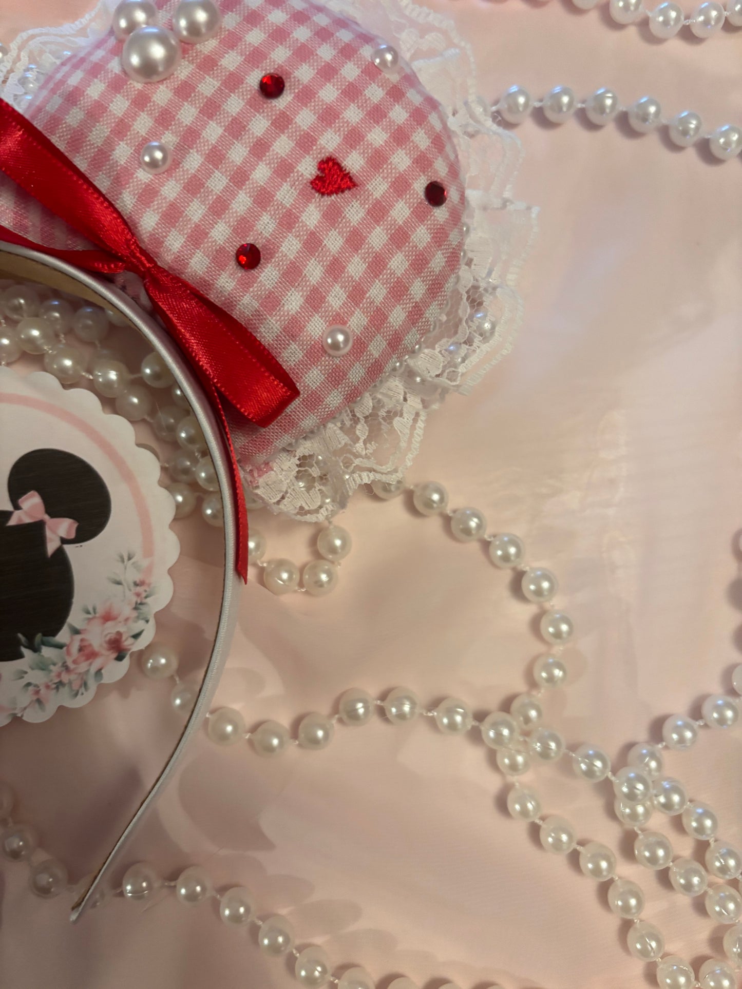 Love check coquette mouse ears