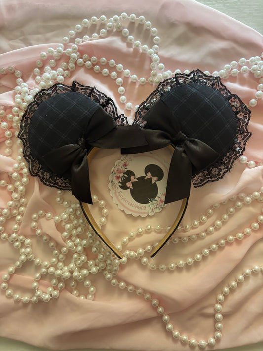 Black Charcoal coquette mouse ears