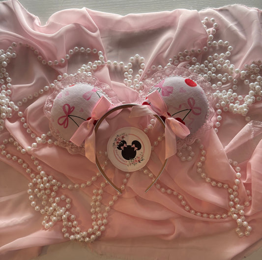 Cherry love pink coquette mouse ears
