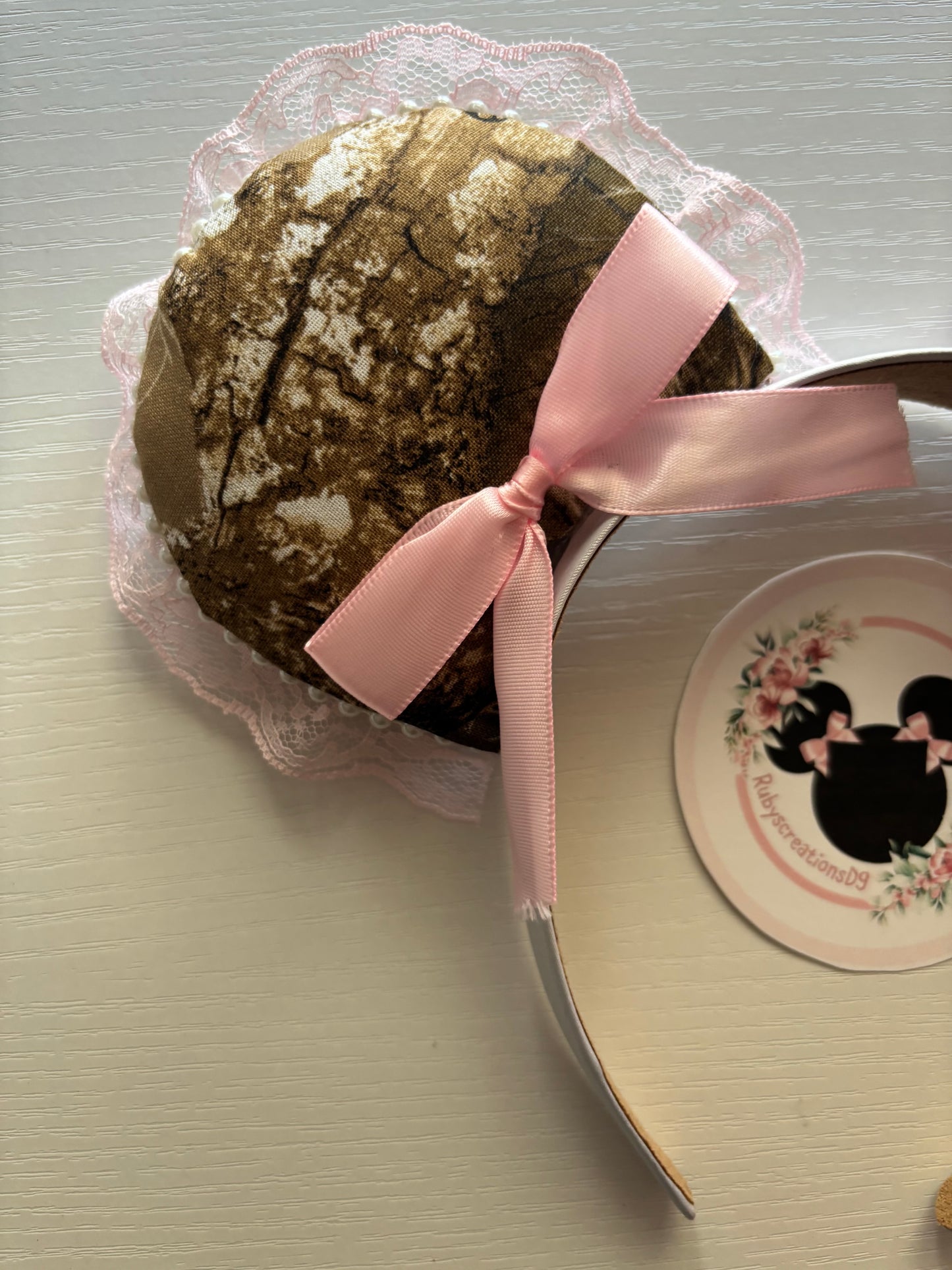 Camo pink coquette mouse ears
