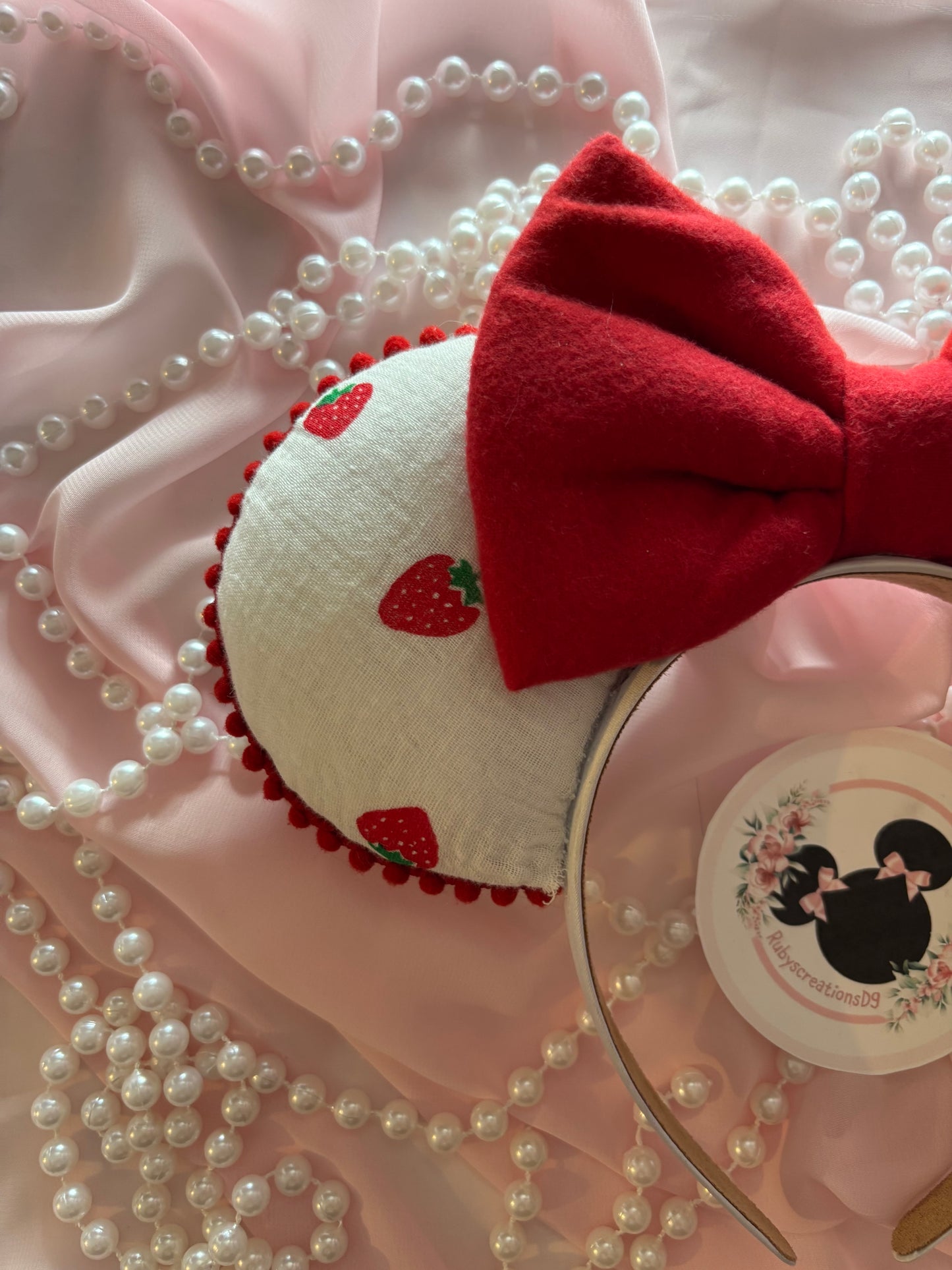 Red strawberry mouse ears