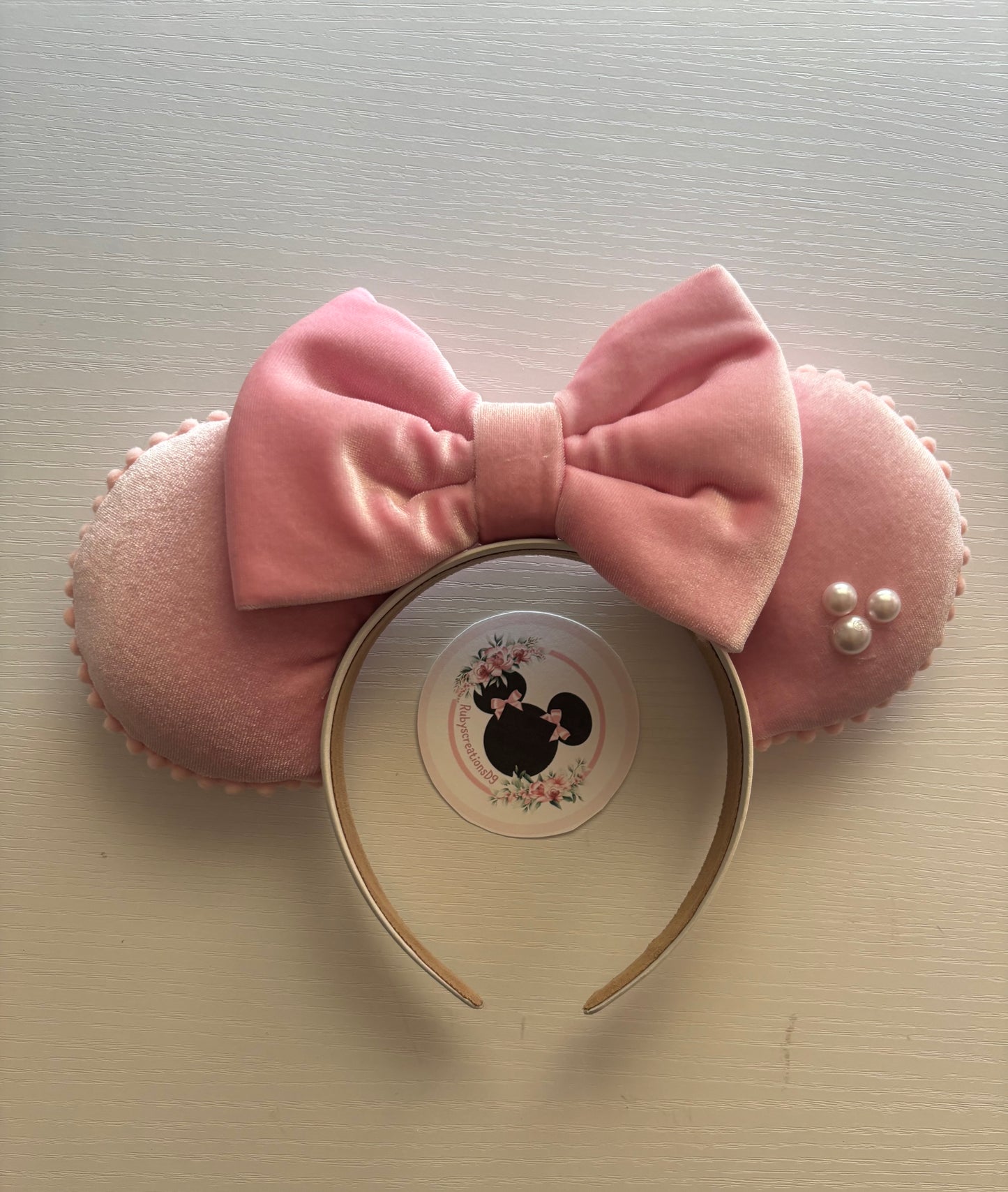 Pink velvet mouse ears