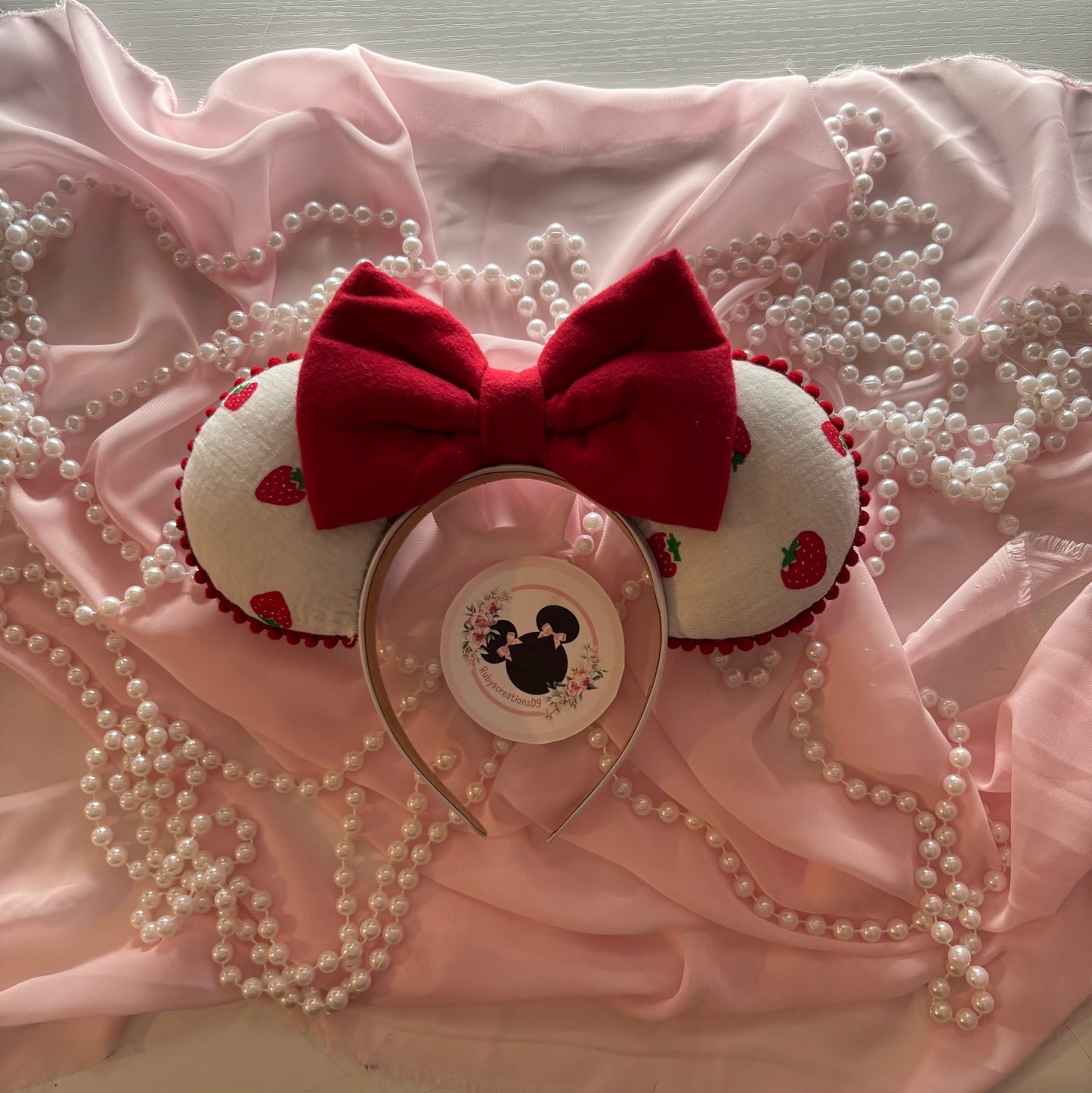 Red strawberry mouse ears
