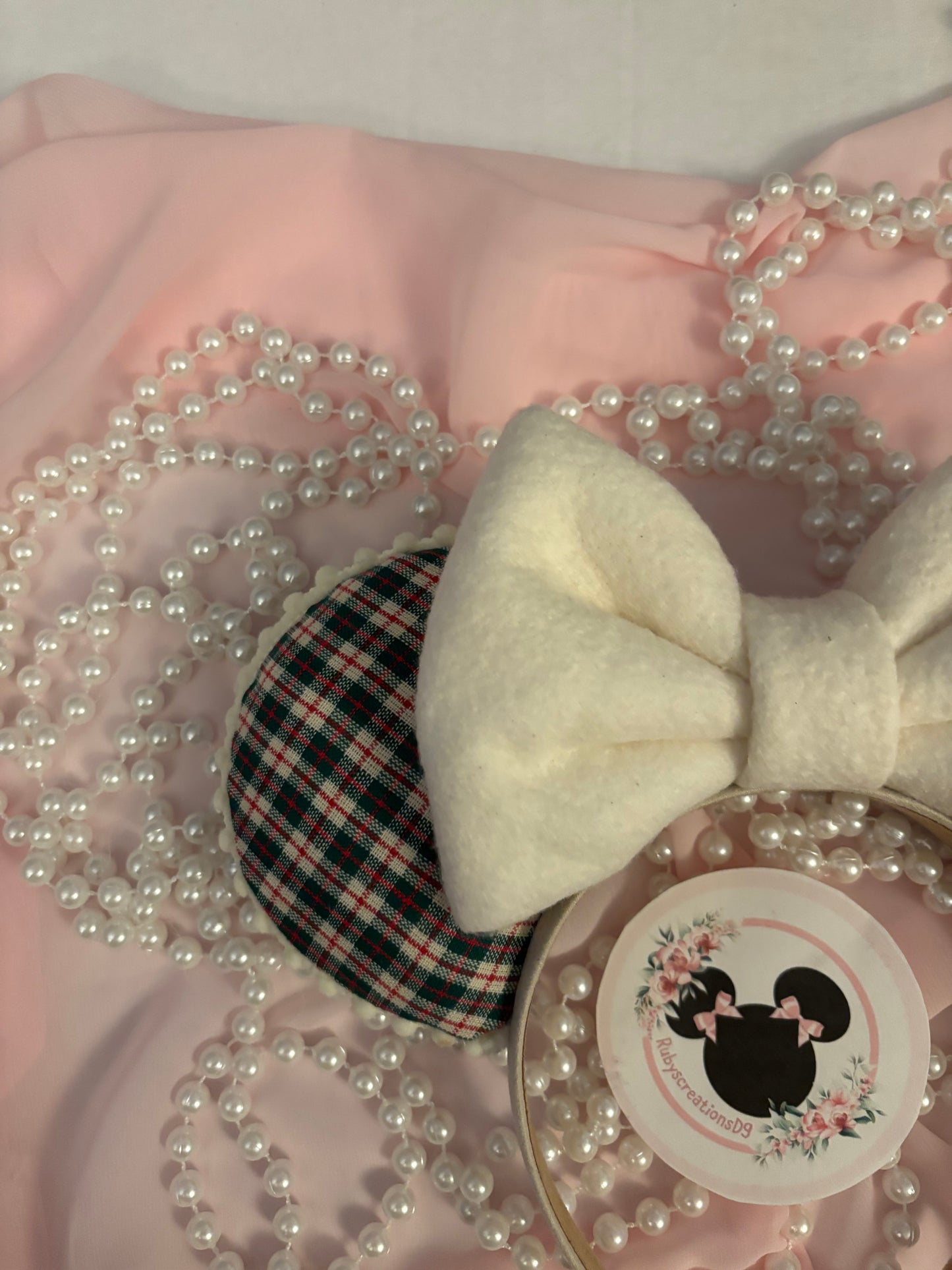Christmas plaid mouse ears