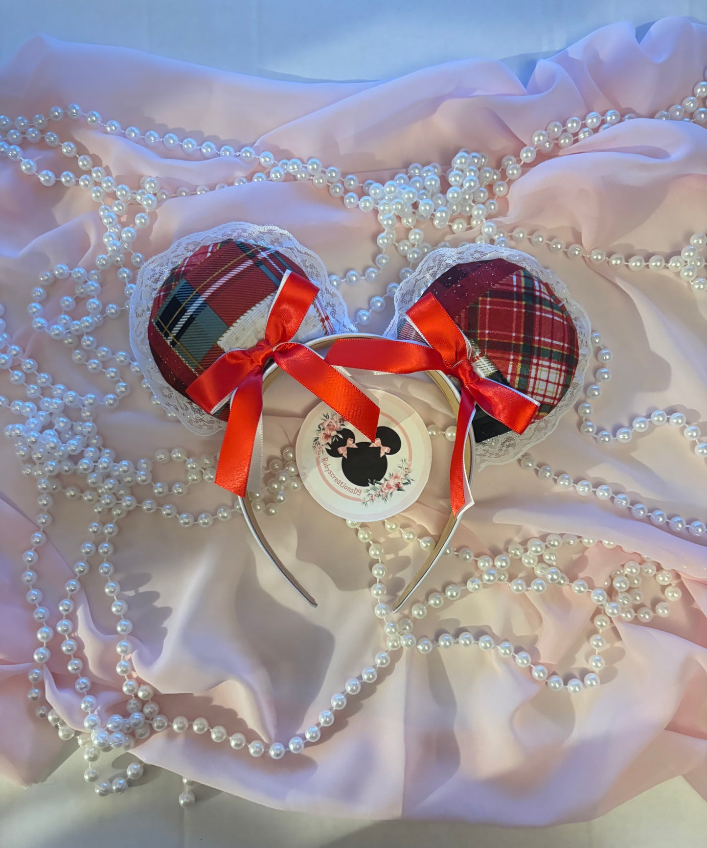 Christmas patch work coquette mouse ears