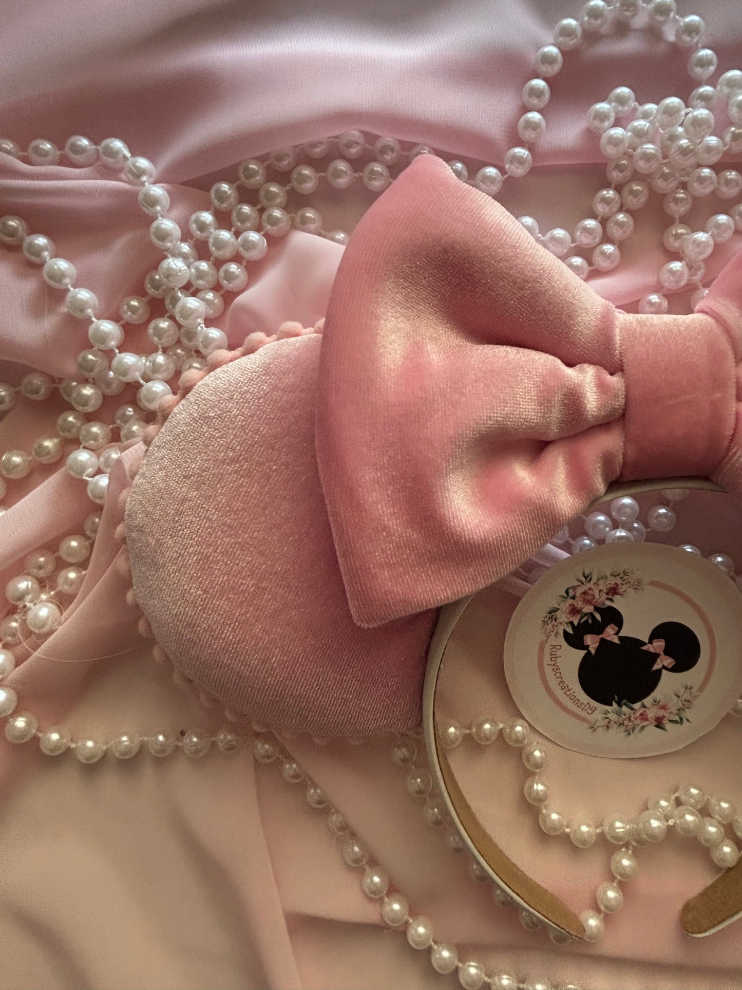 Pink velvet mouse ears