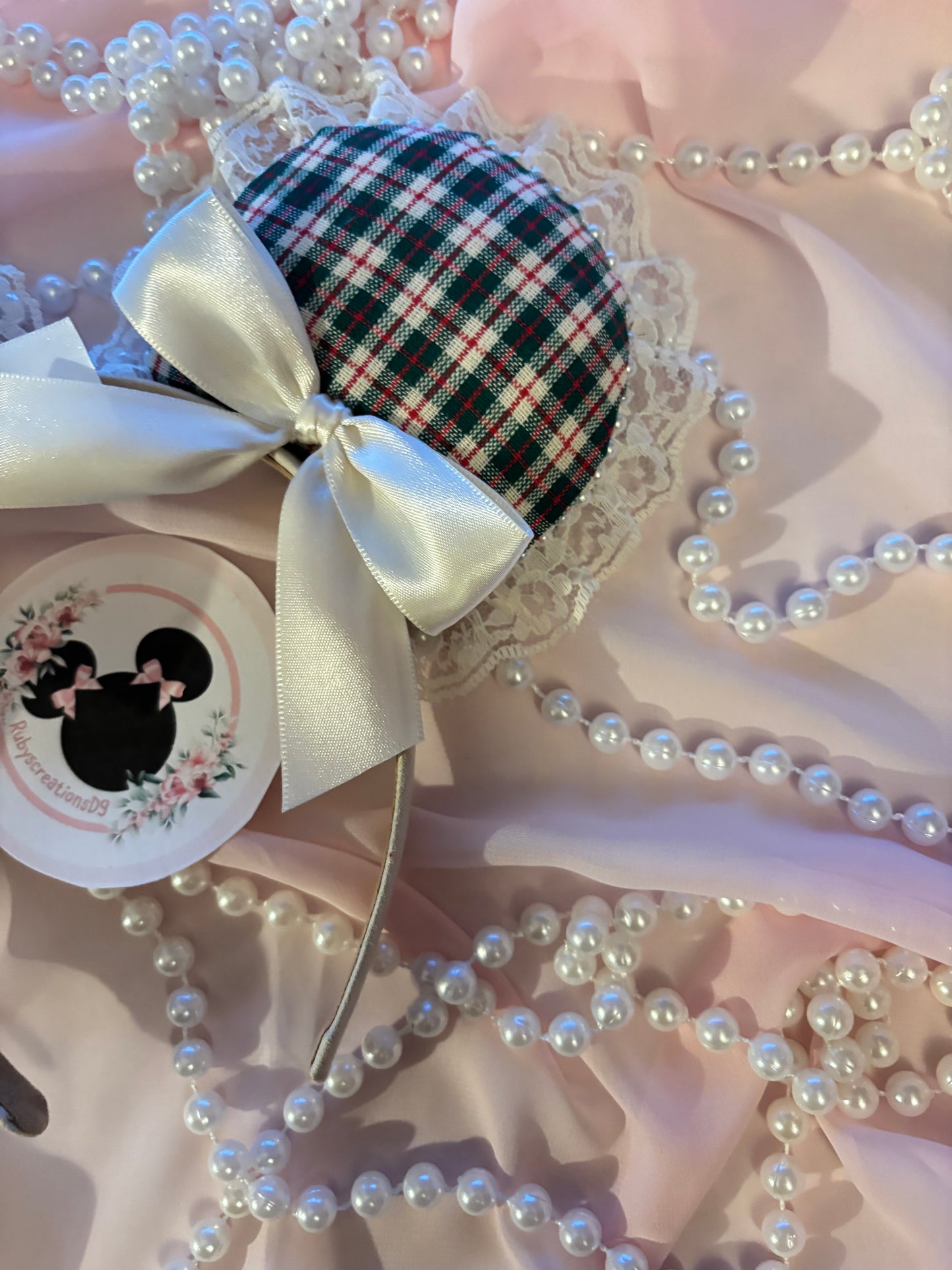 Christmas plaid mouse ears