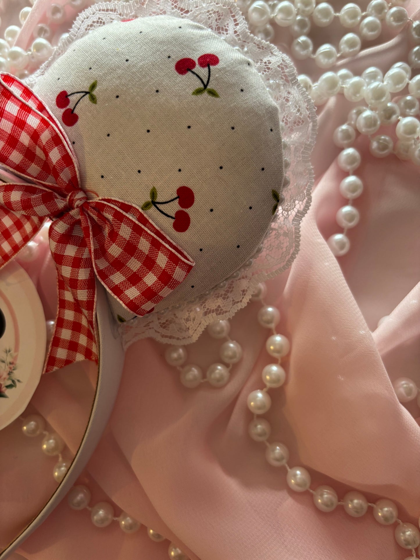 Dainty picnic cherry mouse ears