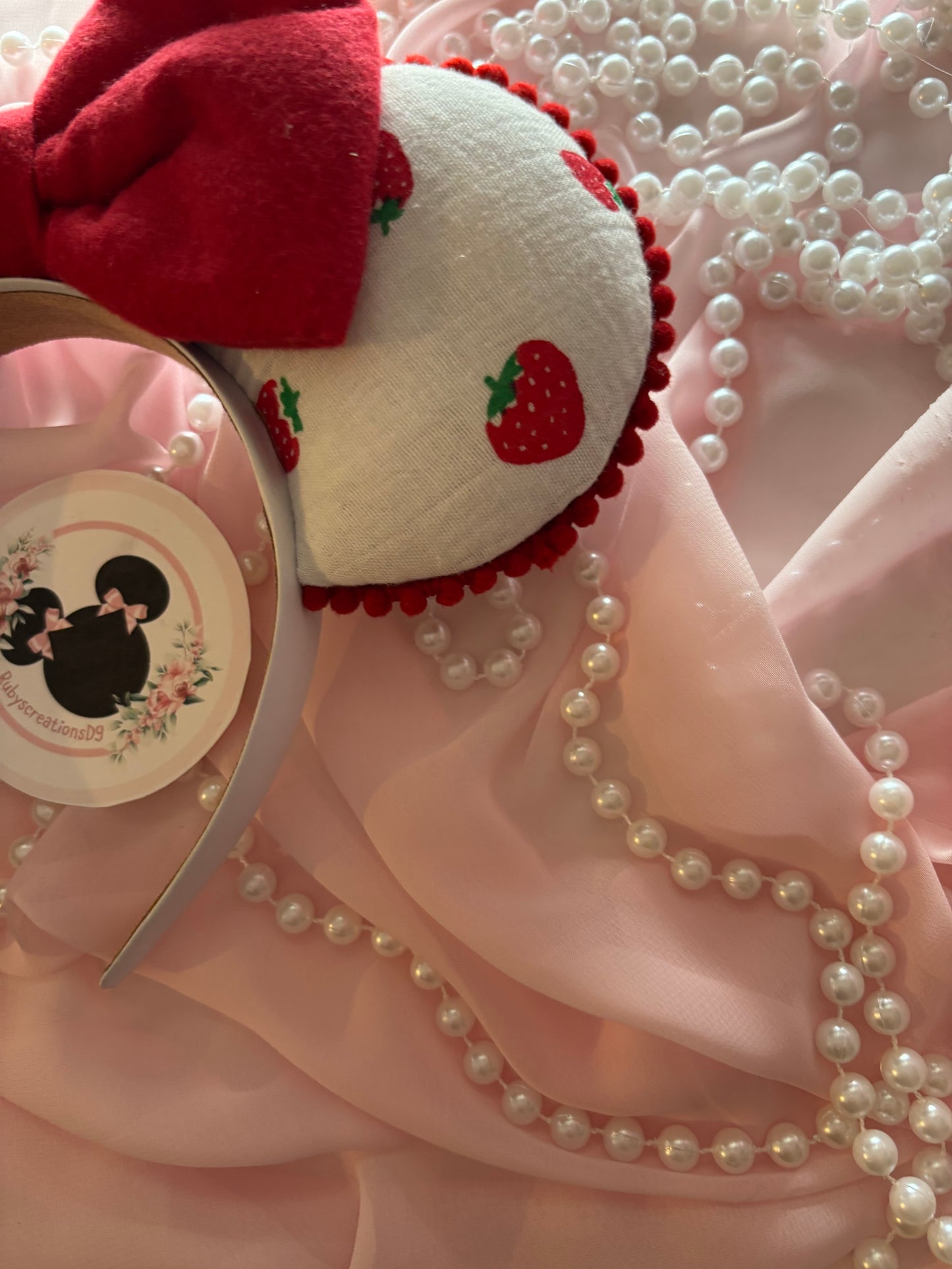 Red strawberry mouse ears