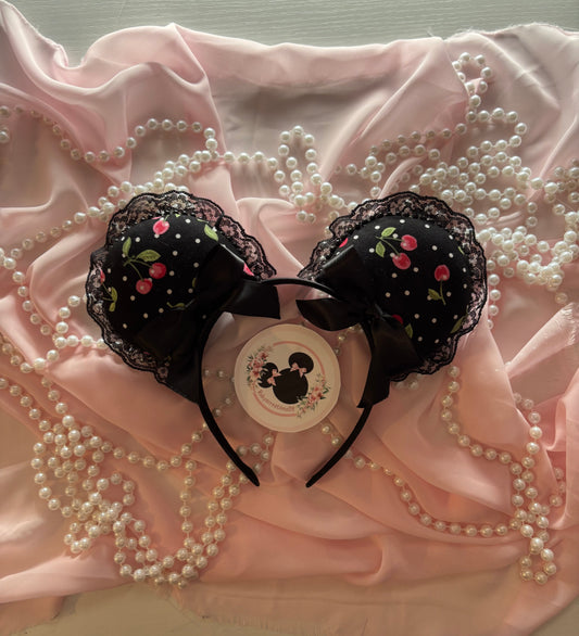 Polka dot cherry mouse ears
