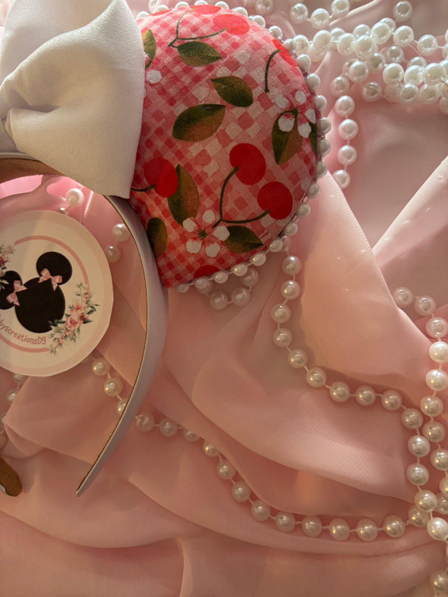Checkered cherry mouse ears