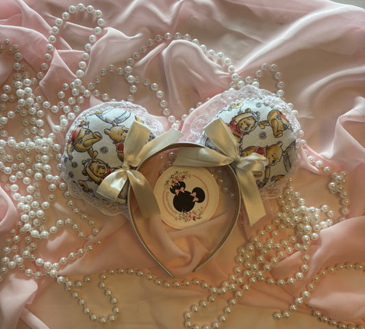 Lovely Pooh beige coquette mouse ears