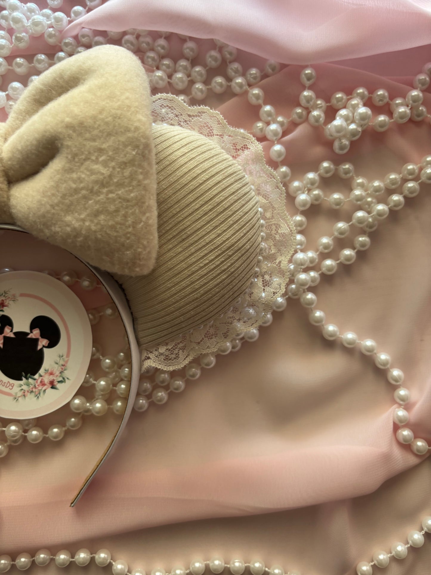 Beige on beige coquette mouse ears