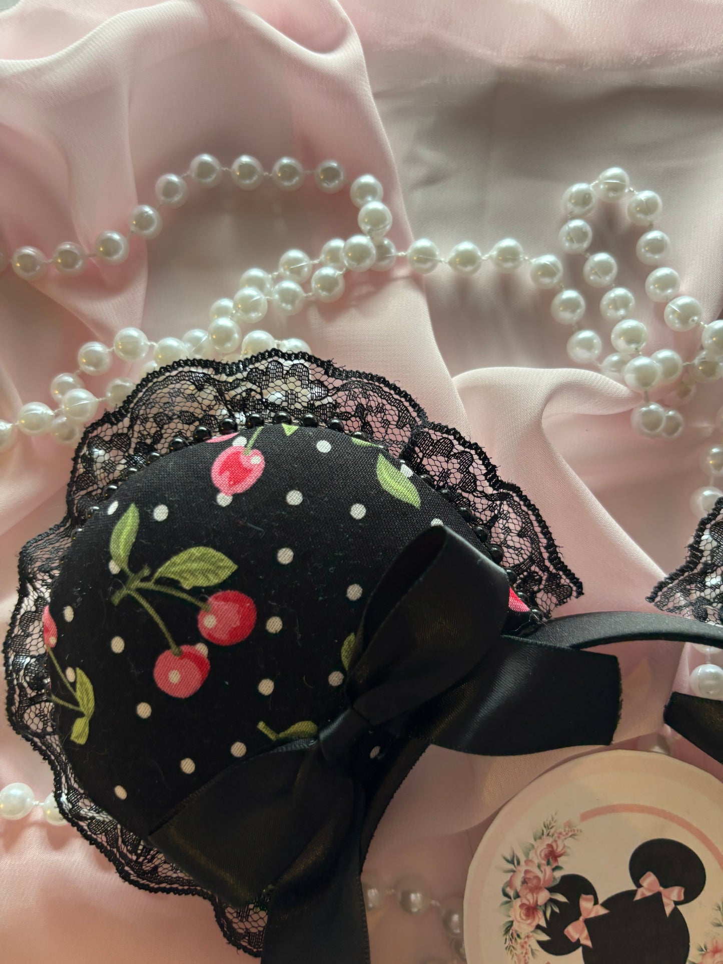Polka dot cherry mouse ears