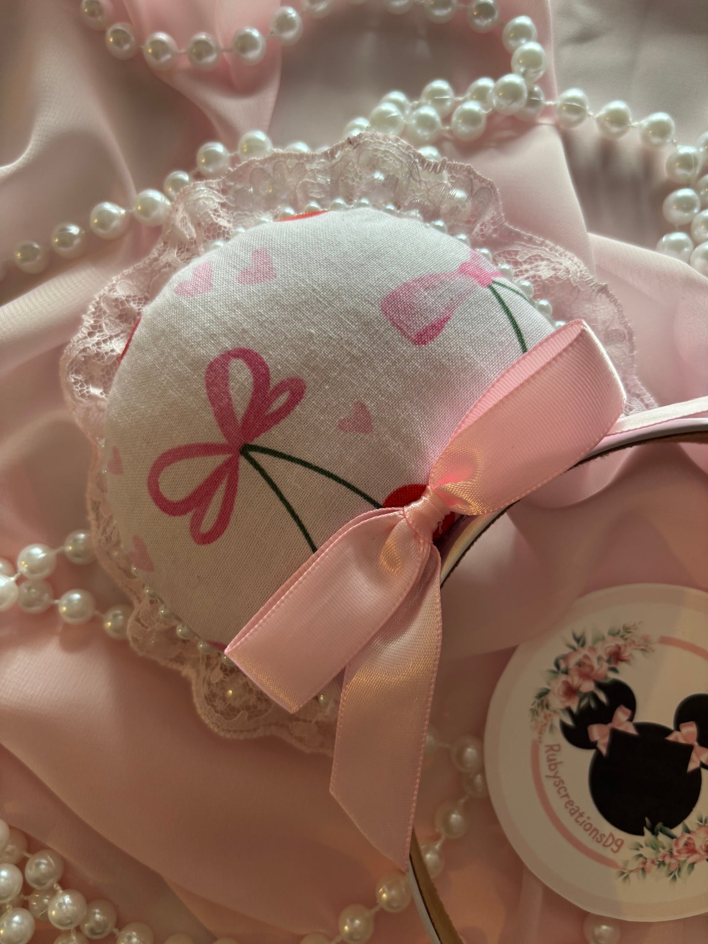 Cherry love pink coquette mouse ears