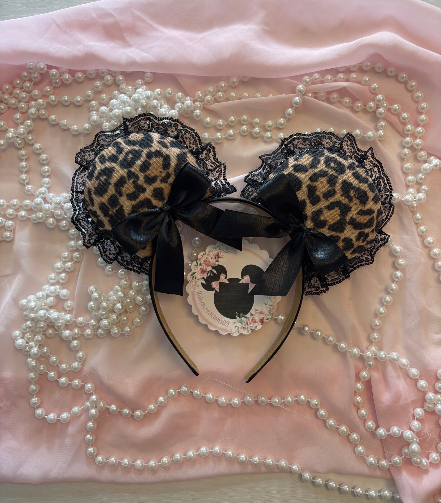 Cheetah (1) black coquette mouse ears