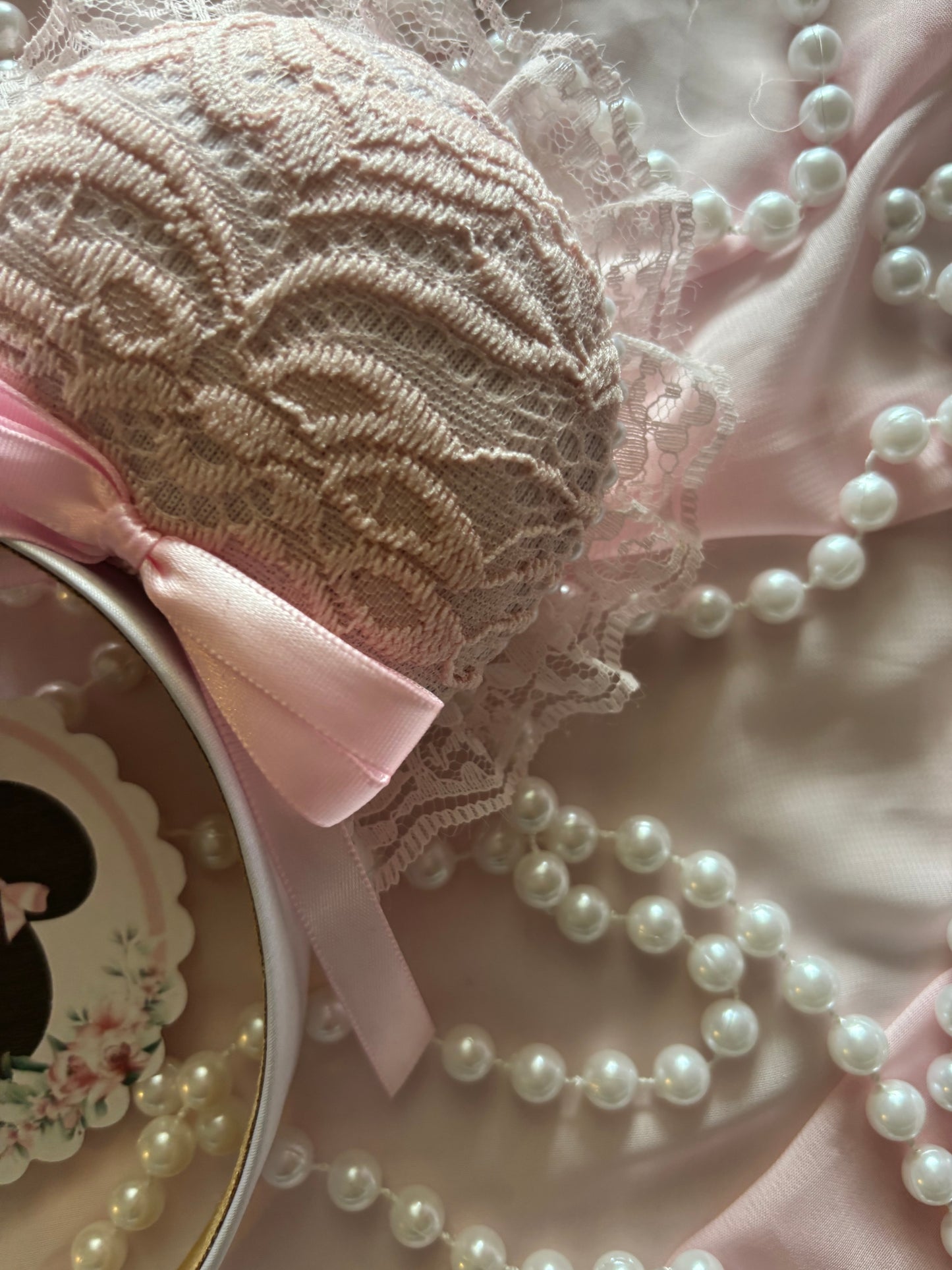 Misty pink coquette mouse ears