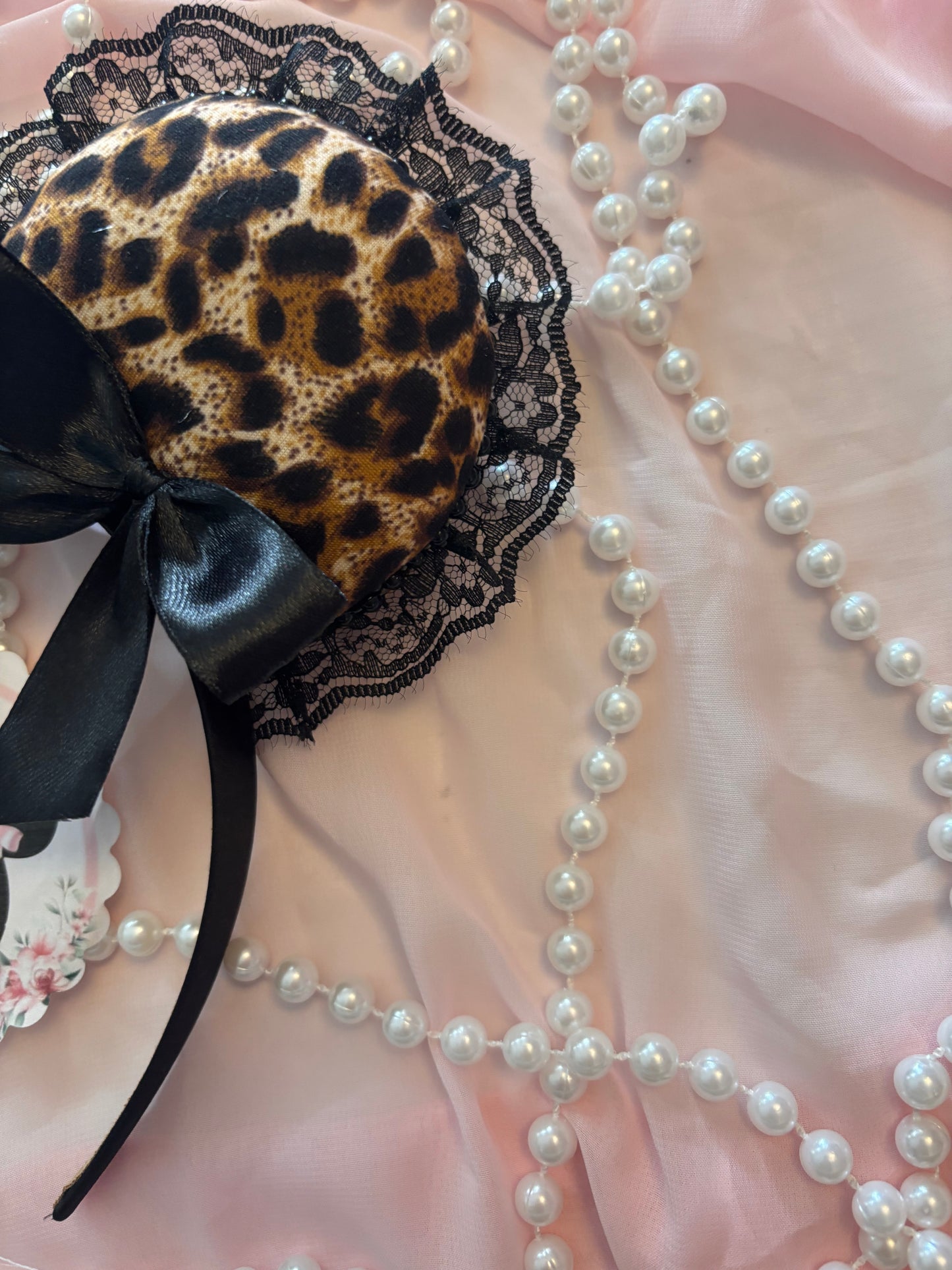 Dark cheetah black bows coquette